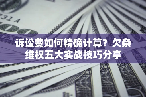 武汉诉讼费如何精确计算？欠条维权五大实战技巧分享