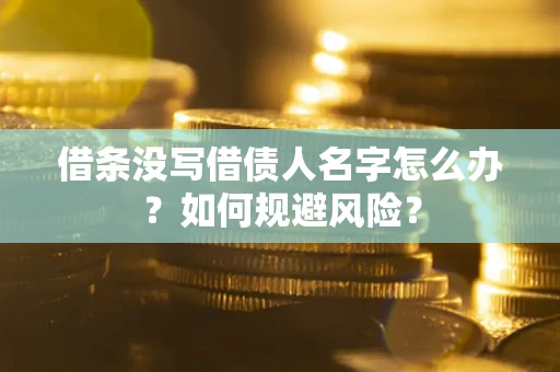 武汉借条没写借债人名字怎么办？如何规避风险？
