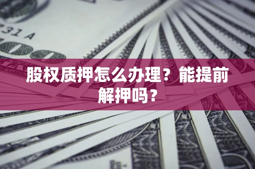 武汉股权质押怎么办理？能提前解押吗？